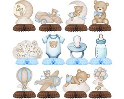 Feestelijke Ballonbeer Tafeldecoratie Set voor Verjaardagen en Babyshowers - Schattige Teddybeer Honeycomb Versieringen voor Kinderen