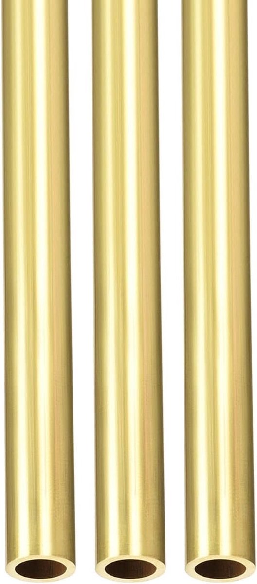 7.5mm x 1mm x 300mm Messing Buis - 3 Stuks - Geschikt voor Machine Apparatuur, Ambachten en Decoratieve Toepassingen - Ronde Metalen Hoses