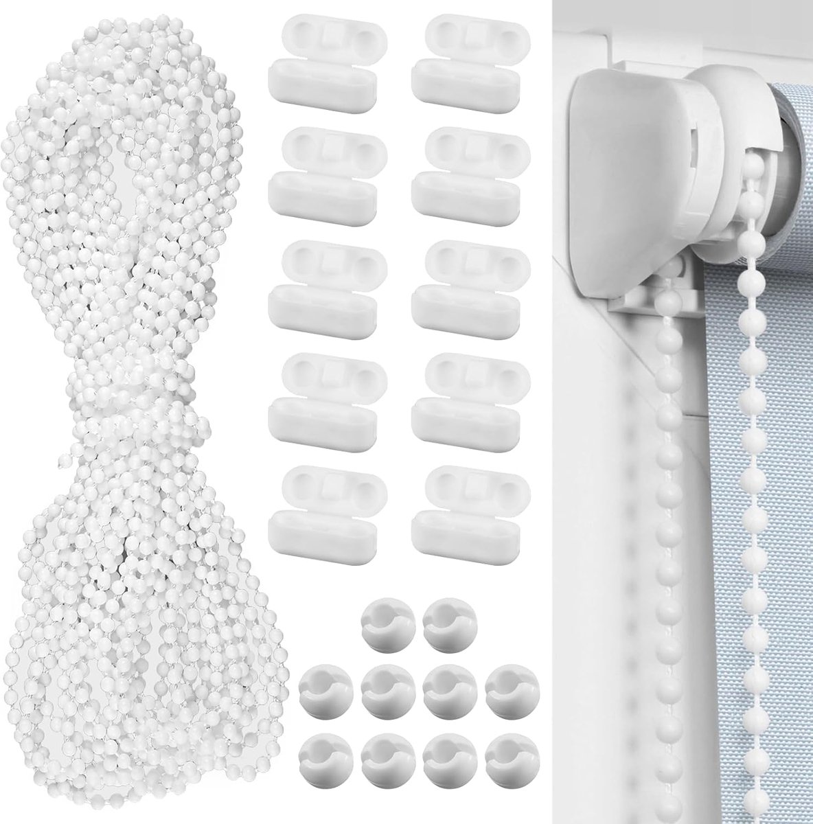 SnelShoppen - 10 m Roller Chain Vervangingsketting Blind Chain | Hoogwaardige vervangingsketting voor rolgordijnen, verticale jaloezieën, en gordijnen