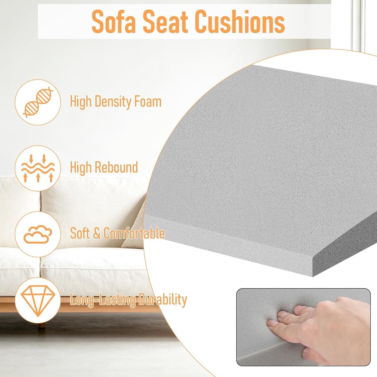 Sofa Kussen Set voor Optimale Ondersteuning en Comfort - 2 Stuks Kussens voor Meubels