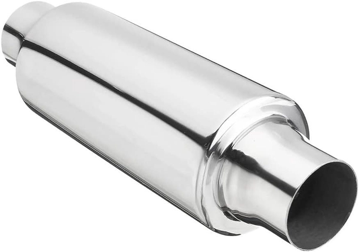 Universele Roestvrijstalen Uitlaatdemper - Auto Uitlaat - DB Killer - Ronde Vorm - 6,2 cm Diameter - Geluiddempende Uitlaat - Geschikt voor Auto - Zilver