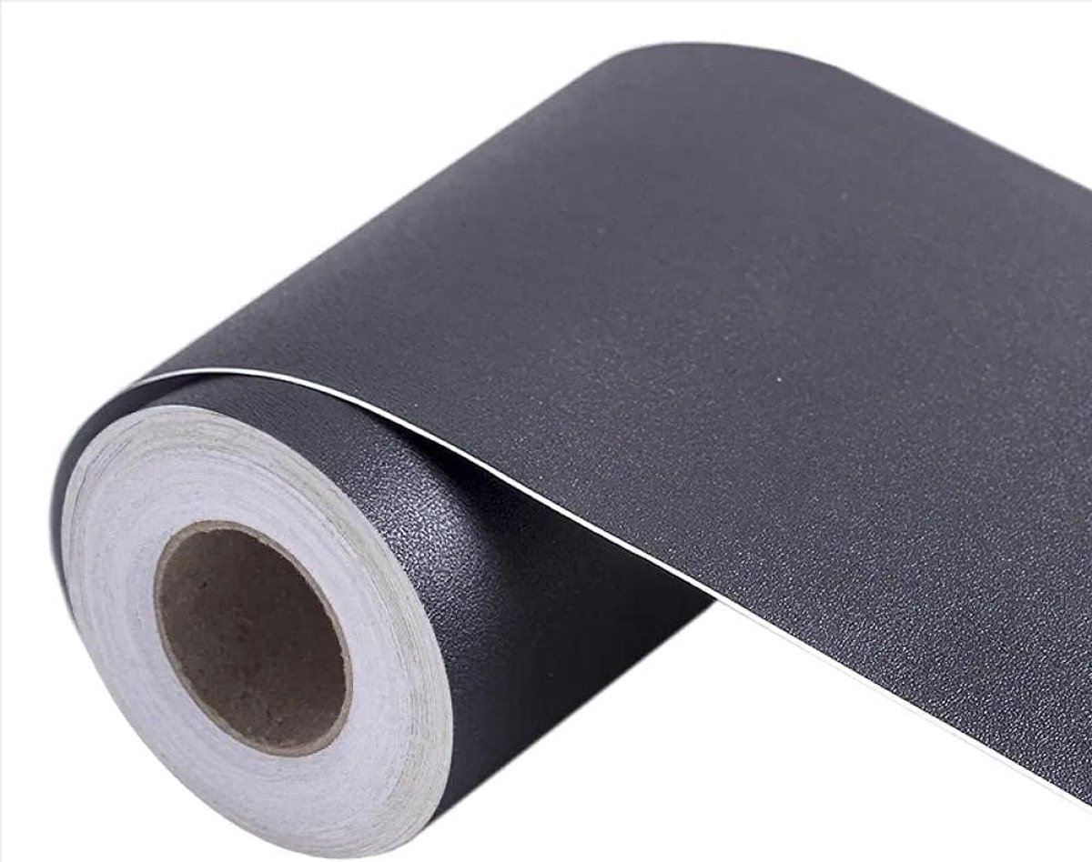 SnelShoppen - Peel and Stick Wandborderrand - Zwart Mat, 15cm x 5m - Waterproof PVC, Makkelijk aan te Brengen, Perfect voor Kamer, Raam, Spiegellijst,