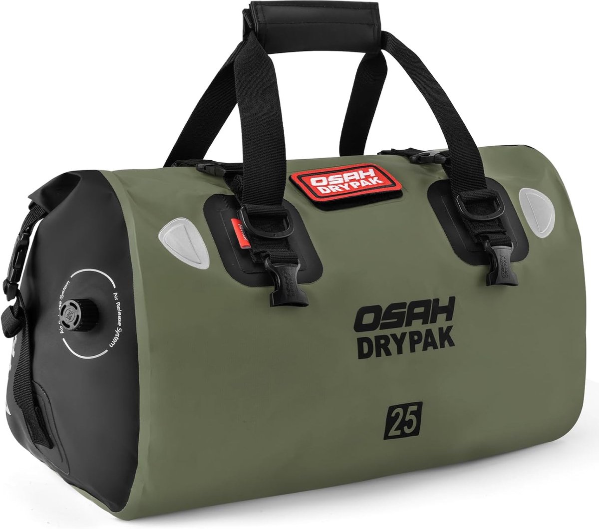SnelShoppen - Waterproof Travel Bag - Motorcross Dry Bag met Grote Opbergruimte - Perfect voor Reizen, Kamperen, Kayakken, Vissen - Olijfgroen - Casua