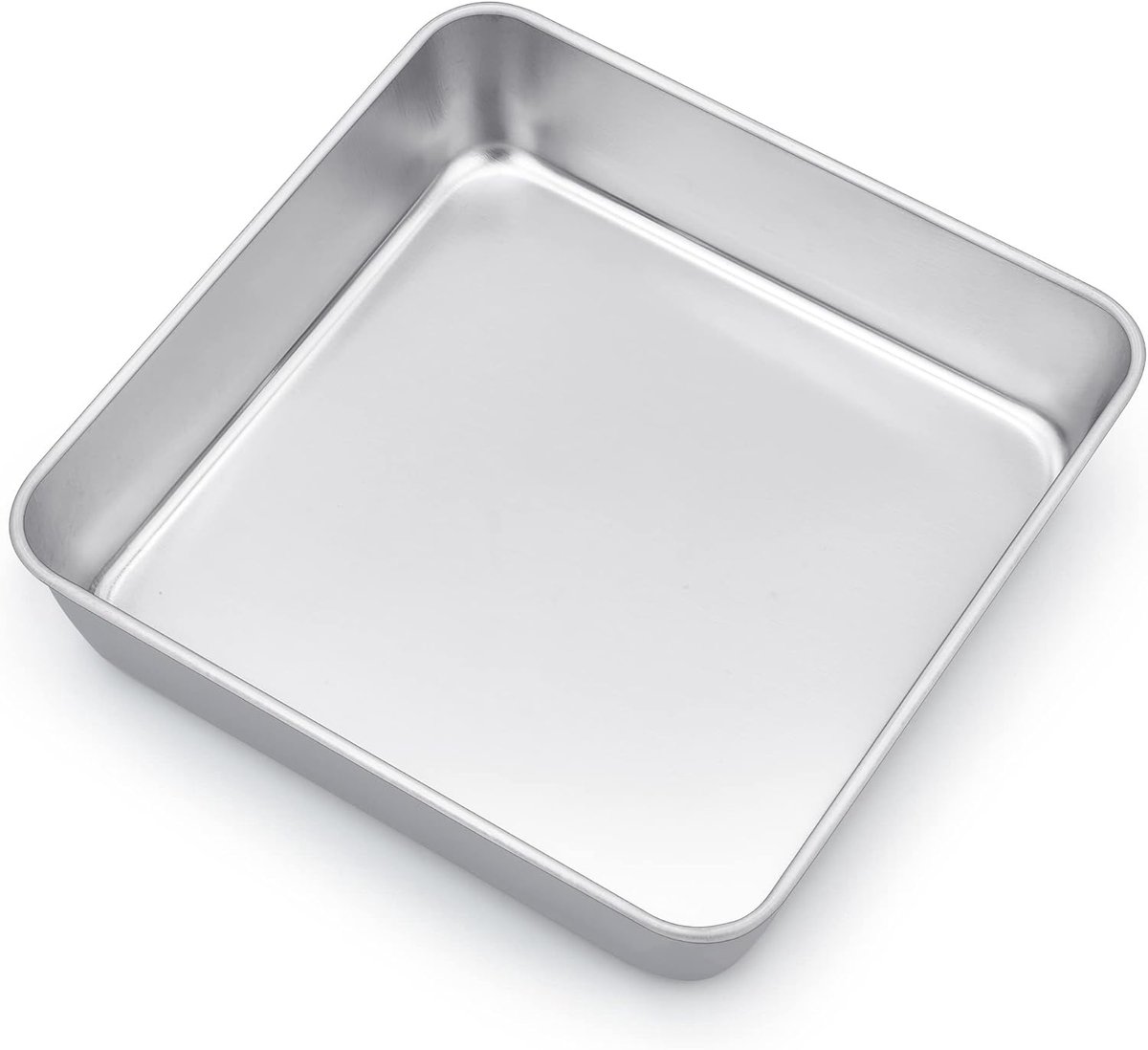 SnelShoppen - Vierkante Bakvorm 21x21x5cm - RVS Bakvorm voor Brownies, Lasagne, Casserole - Gezond, Duurzaam, Makkelijk te Reinigen en Vaatwasserbeste