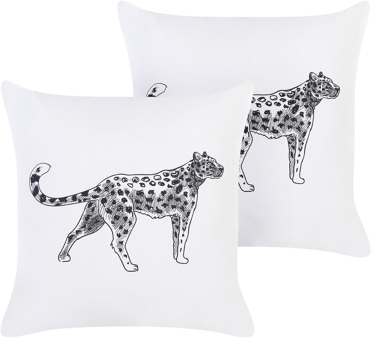 Beliani MARULA - Sierkussen set van 2 - Wit - 45 x 45 cm - Katoen