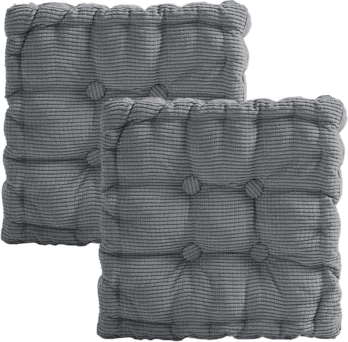 Zitkussens set van 2, 40 x 40 cm, dik en zacht gewatteerd, ideaal voor stoel, bank en tuin