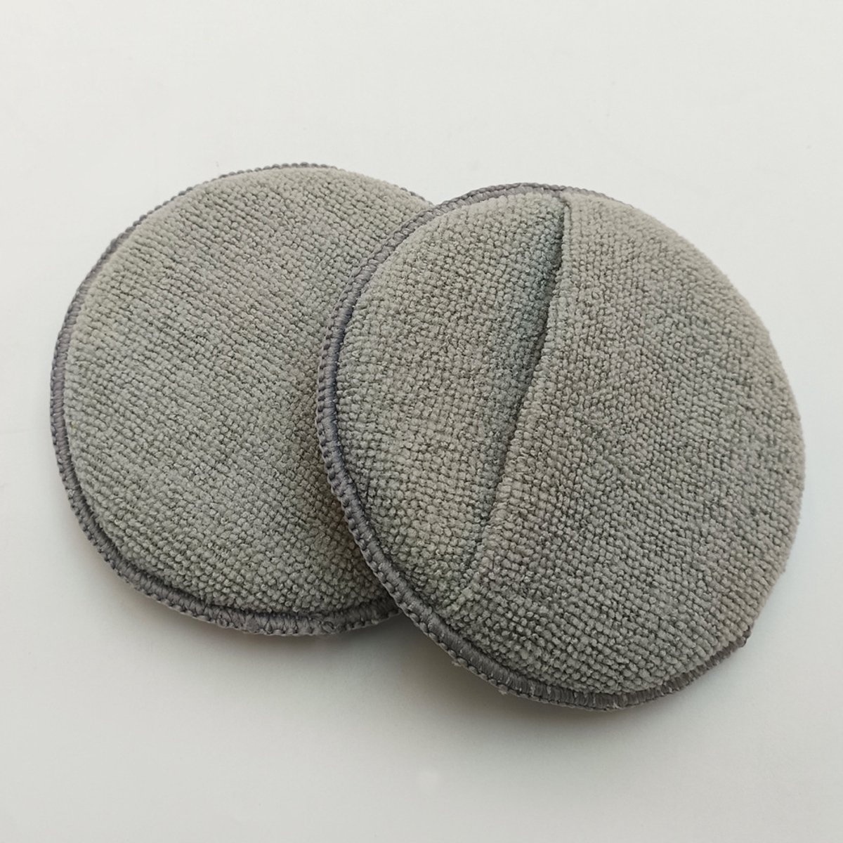Set van 10 microvezel polijstpads, 130x25 mm | Geschikt voor autowax, lakreinigers en sealants; handmatig aanbrengen; geschikt voor auto-, kunststof-, interieur- en exterieuroppervlakken - grijs