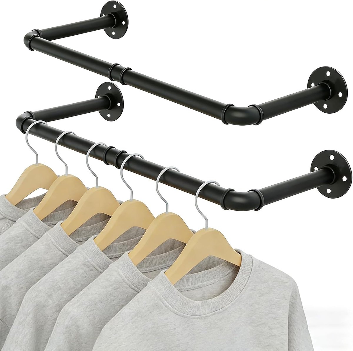 SnelShoppen - Wandgemonteerde Kleerhanger - Praktische, Ruimtebesparende Kledinghanger voor Thuis, Kantoor, Badkamer - Stevig Materiaal, 1 Stuk, Moder