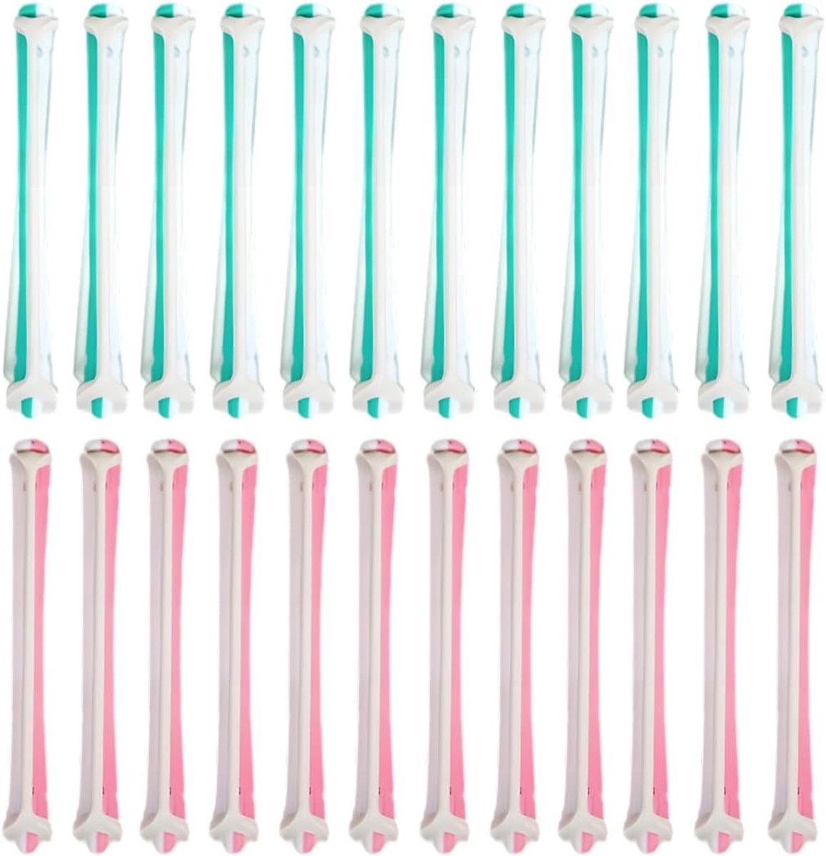 SnelShoppen - 24 Stuks Kleine Permanente Haarrollers Set - Krulspelden voor Korte en Lange Haarstijlen - Natuurlijke Haarstyling Tools (9 cm) - Roze-W