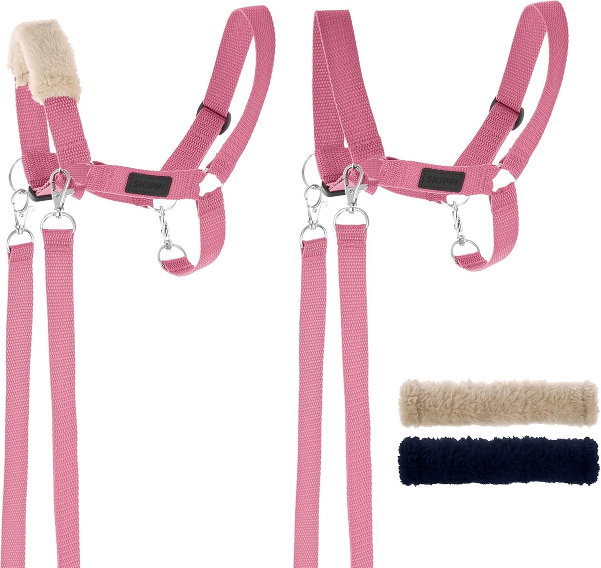 SnelShoppen - Hobby Horse Kantar met Dumbbell en 2 Vachten - Roze, Verstelbaar, Handgemaakt, Geschikt voor A3, A4, A5, Wasbaar, Perfect voor Kinderen