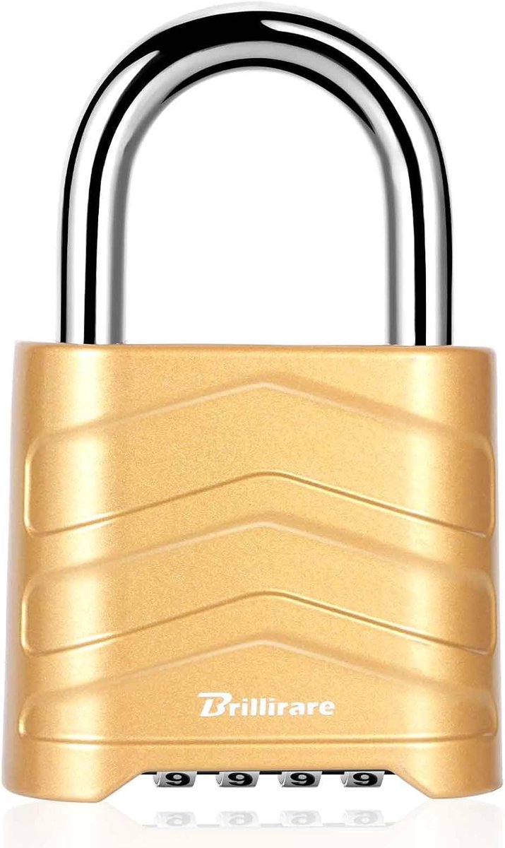 SnelShoppen - 4 Digit Combinatieslot - Heavy Duty Padlock - Metalen Buitenlock - Weerbestendig Legering - Verstevigde Stalen Haak - Hoge Veiligheid -