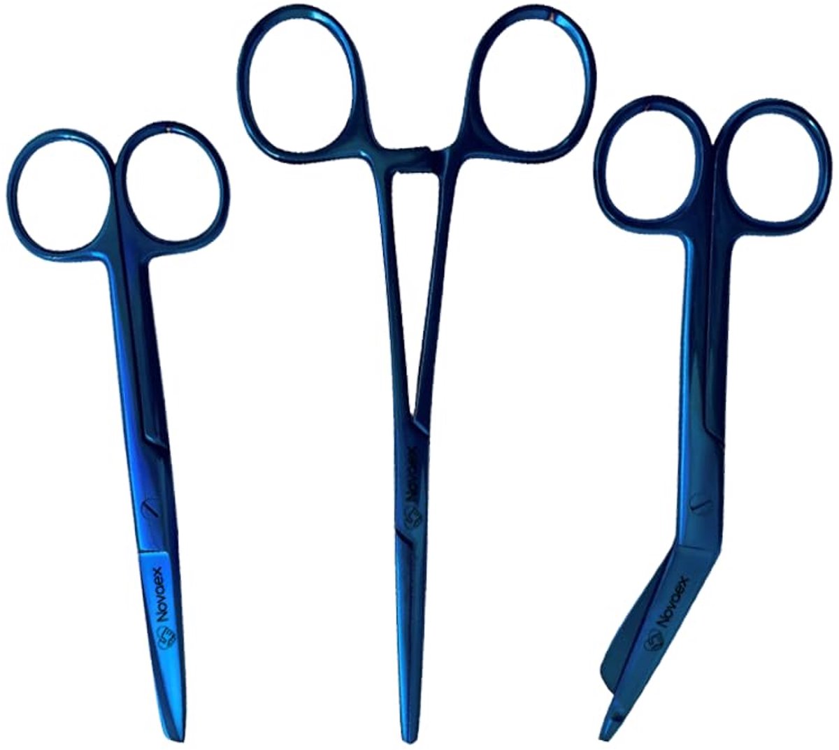 SnelShoppen - Nurse Scissors Set "Deep Blue" - Bandage Scissors en Kocher Set - Medische Scharen voor Verpleegkundigen en Eerste Hulp - Perfecte Cadea