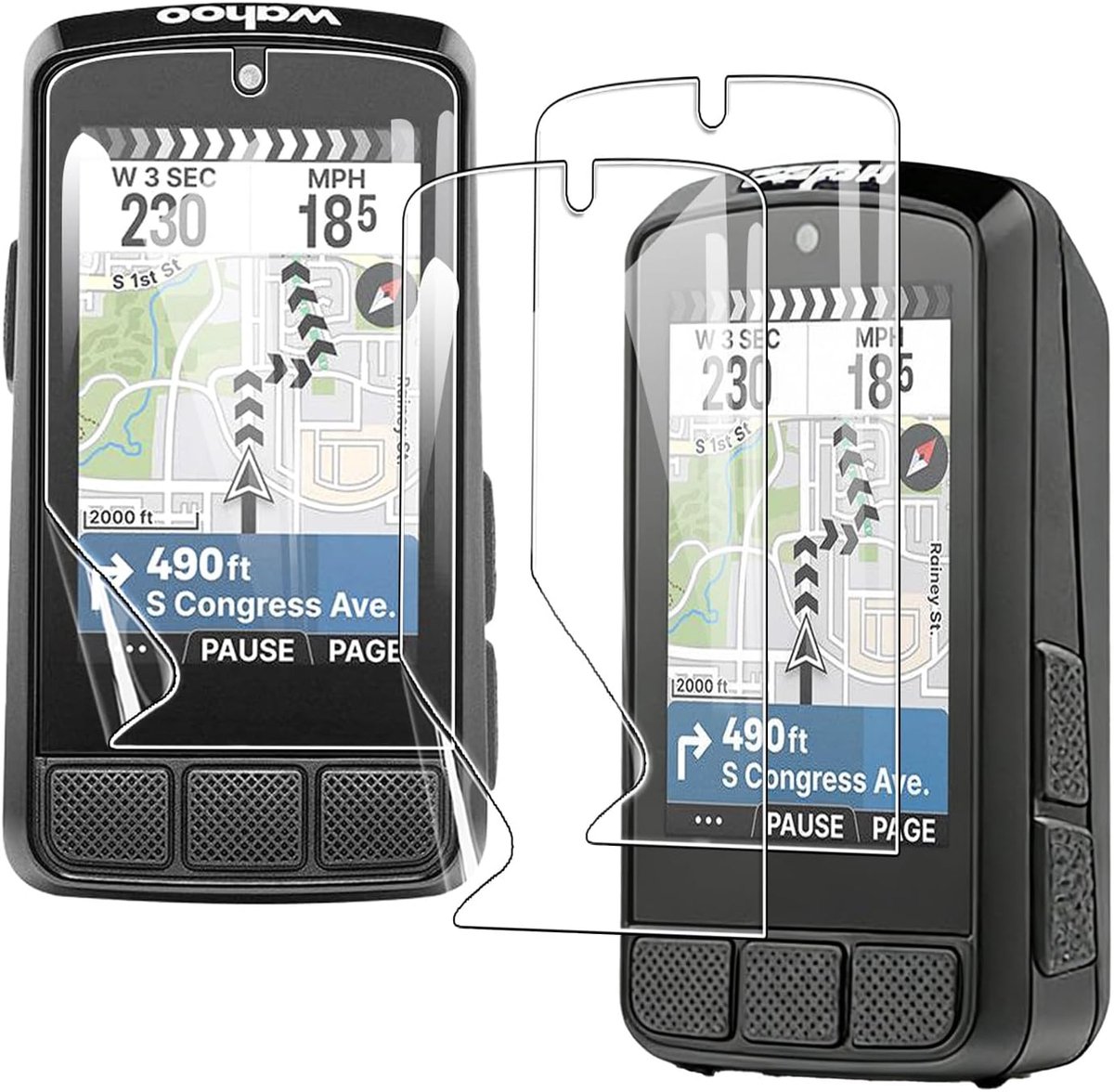 SnelShoppen - 2x Displaybeschermfolie voor Wahoo Elemnt Bolt 3 - Flexibele TPU-Folie met Hoge Resolutie en Gevoeligheid - Volledige Bescherming - 3D D