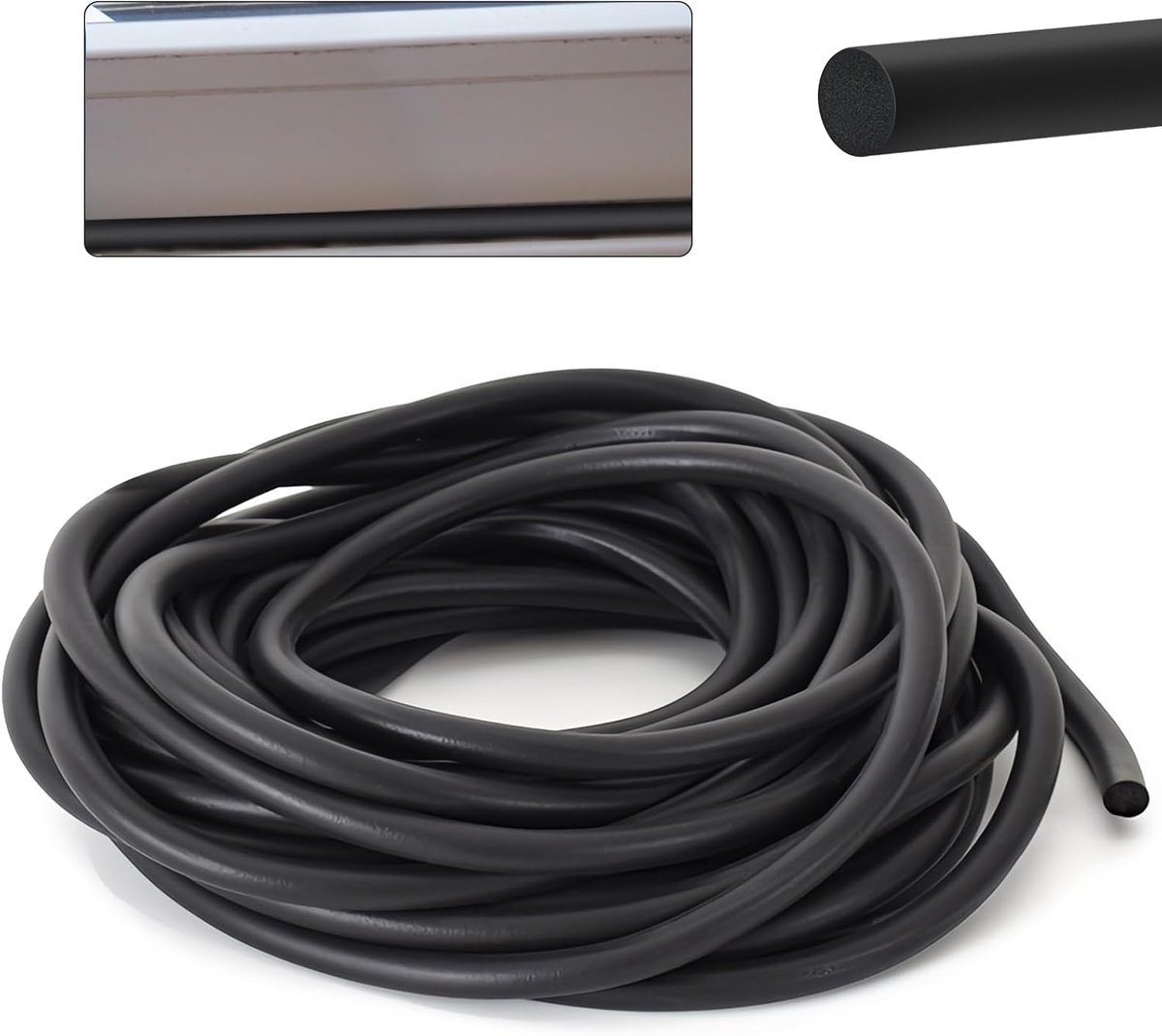 SnelShoppen - 5 m Joint Sealing Cord Ø 5 mm - EPDM Sealing Foam Ronde Dichtingstouw - Zwart Sealing Cord voor Deuren, Ramen, Wanden en Voegen