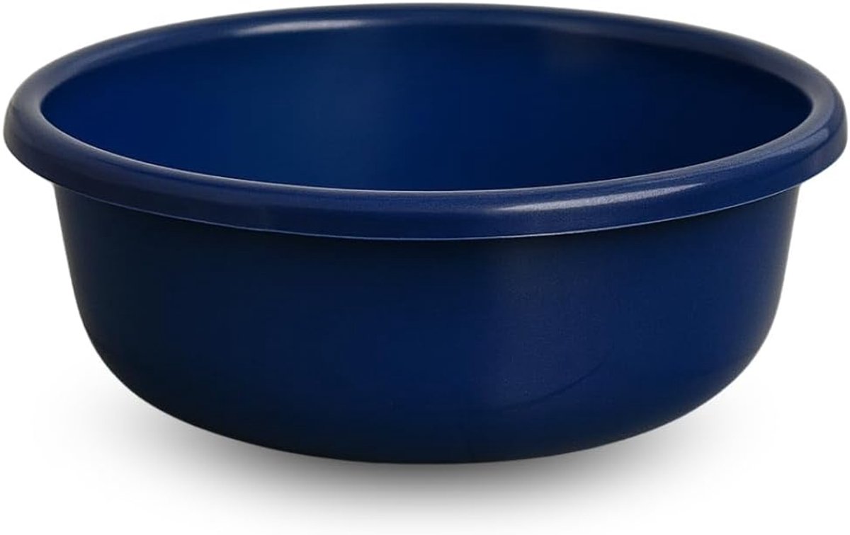 SnelShoppen - Multifunctionele ronde wasbak 6L - Duurzaam kunststof, 32 cm, ideaal voor keuken, tuin, wasruimte, blauw, perfect voor vaat, groenten, e