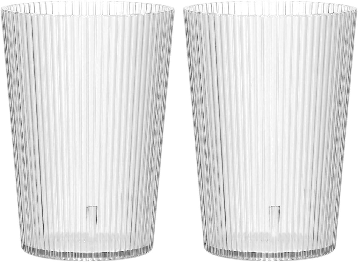SnelShoppen - Set van 2 Herbruikbare Transparante Plastic Drinkglazen - 150ml - Shatterproof Stapelbare Water- & Bierbekers voor Feesten, Camping & Tu