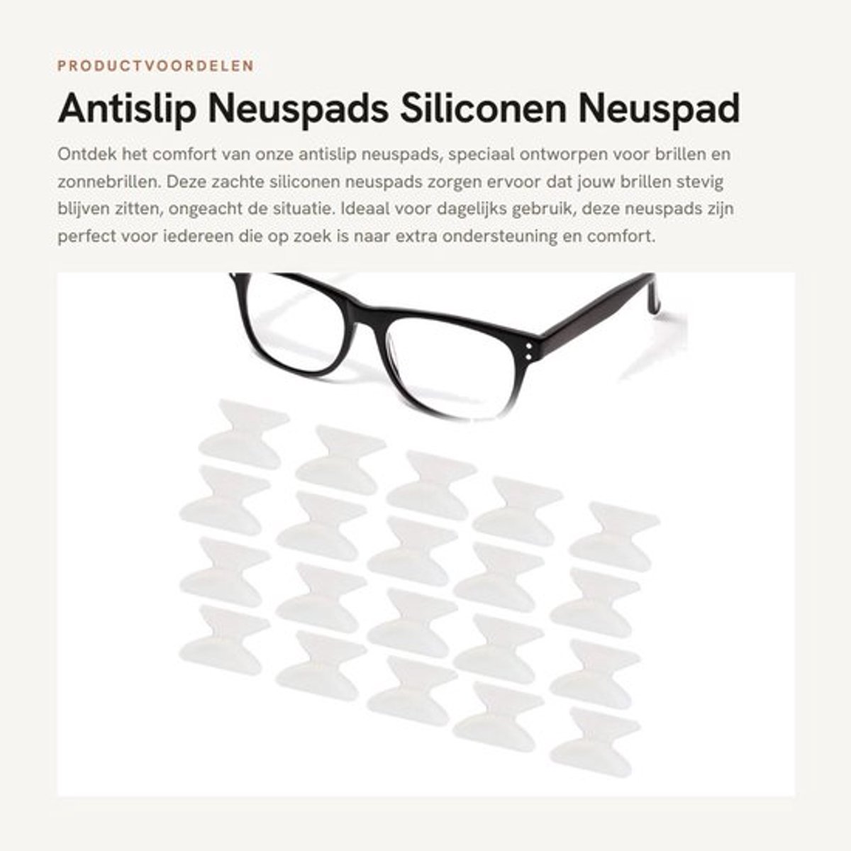 Neuspads Zachte Siliconen - Neuspads Bril Zelfklevend - Antislip Neuspads - 20 Paar - 1.8mm Dikte - Accessoires voor Brillen - Neuskussens