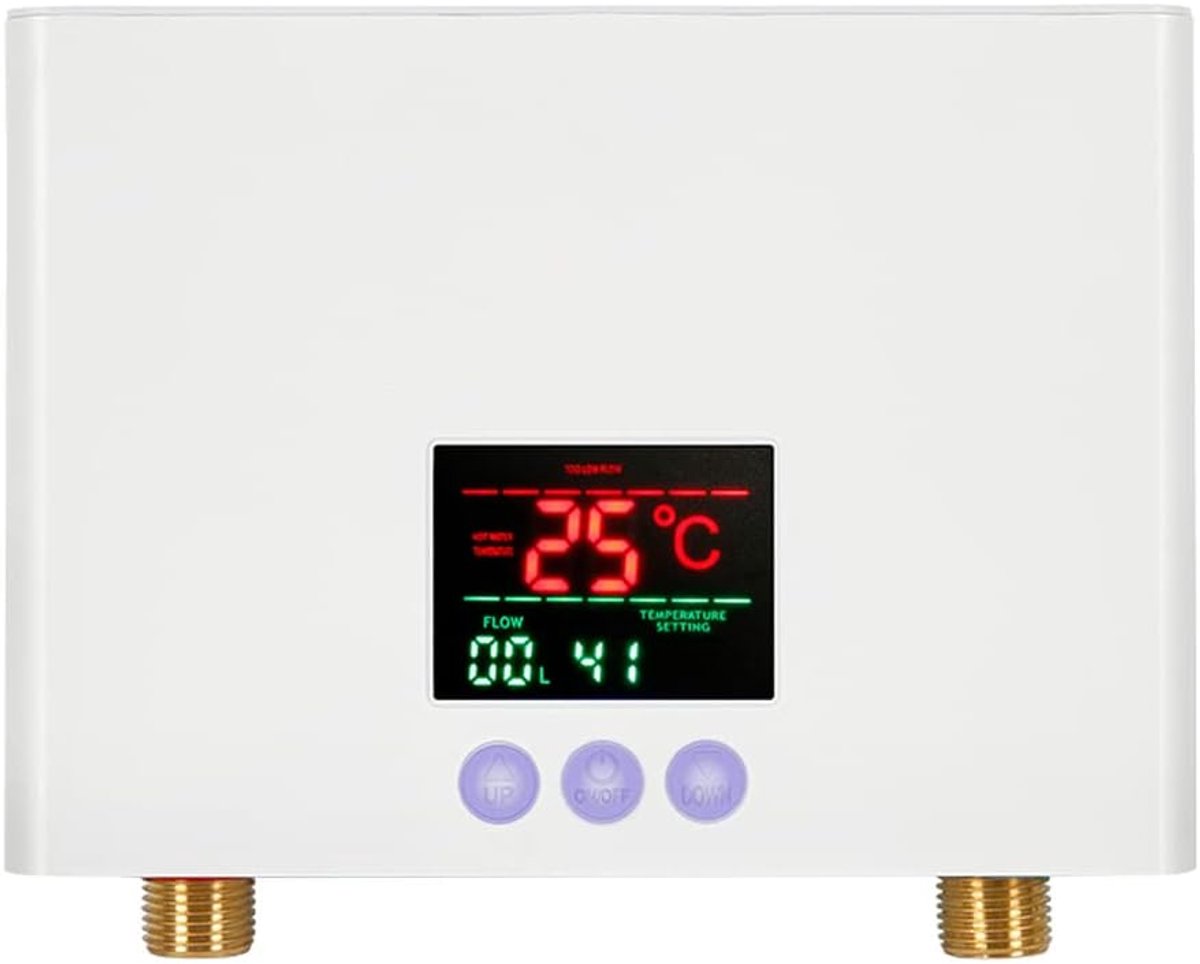 SnelShoppen - 3 kW Elektrische Mini Doorstromingsboiler Zonder Tank met LED Display, 3-Staps Temperatuurregeling en Afstandsbediening voor Keuken, Bad