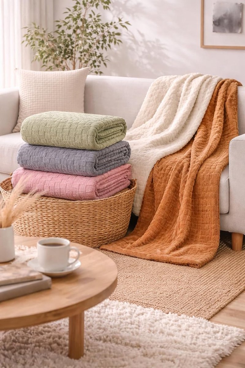 SnelShoppen - Checked Fleece Dekbed 150x200 cm – Zacht & Comfortabel – Plaid voor Bank en Bed – Lichtgroen – Ideaal voor Thuis, Kamperen en Feesten