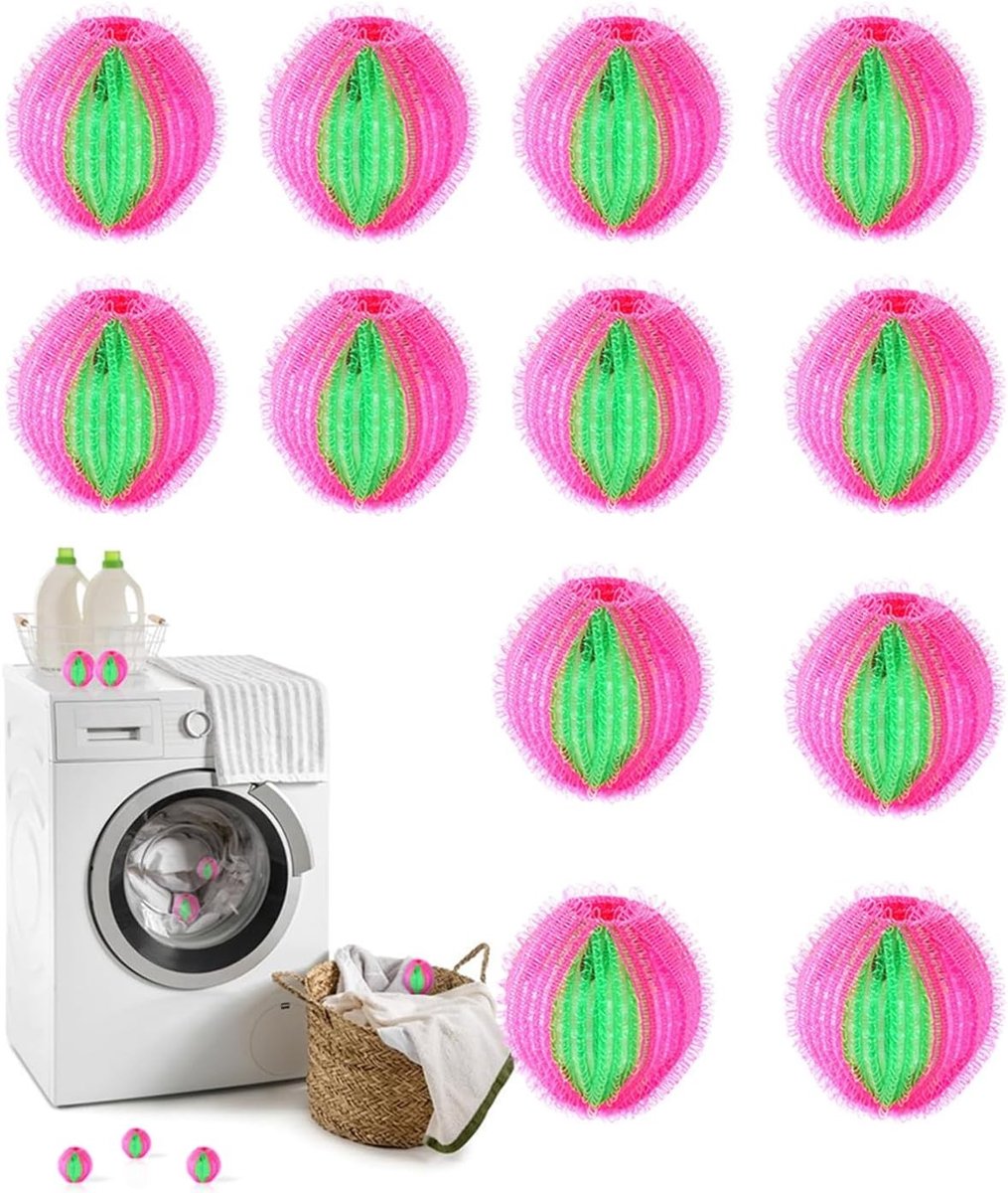 Haarvanger voor wasmachine - Effectieve dierenhaarverwijderaar, pluisverwijderaar en haarverwijderaar voor honden en katten, 12 stuks