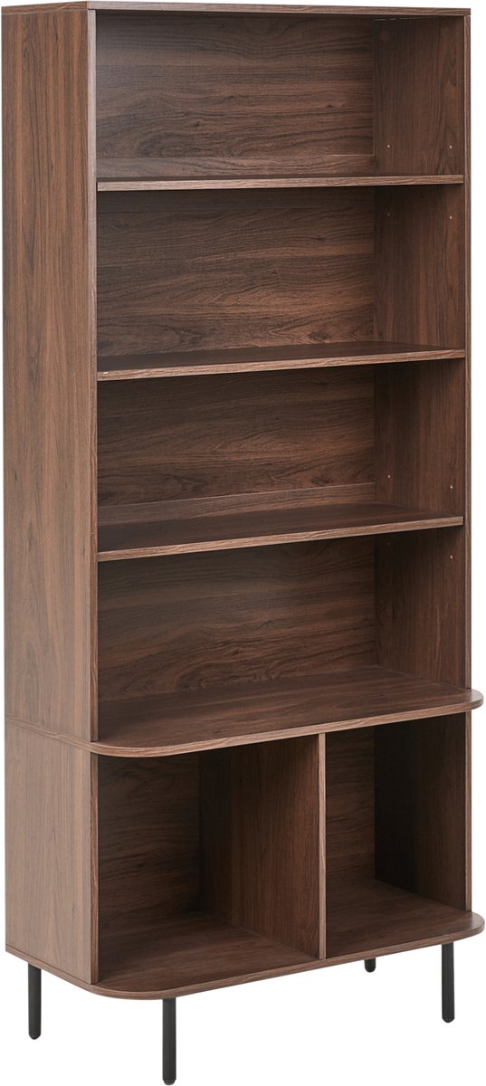 BRADLEY - Boekenkast met 6 planken - Donkerbruin - MDF
