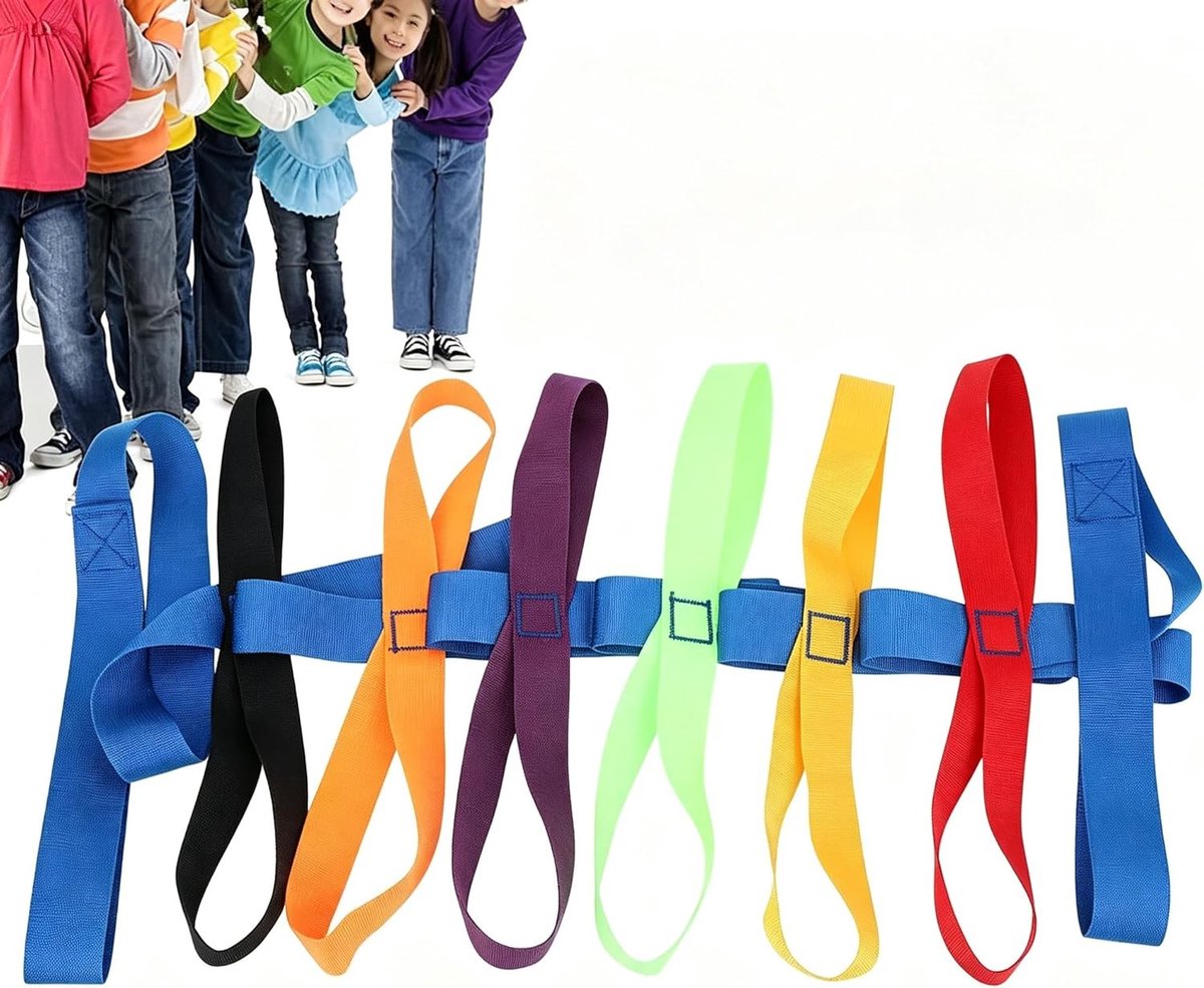 Hiking Touw voor Kinderen met 16 Handvatten - Verstelbaar Veilig Loopkoord voor Peuters en Kleuters, Ideaal voor Buitenactiviteiten en Kinderopvang