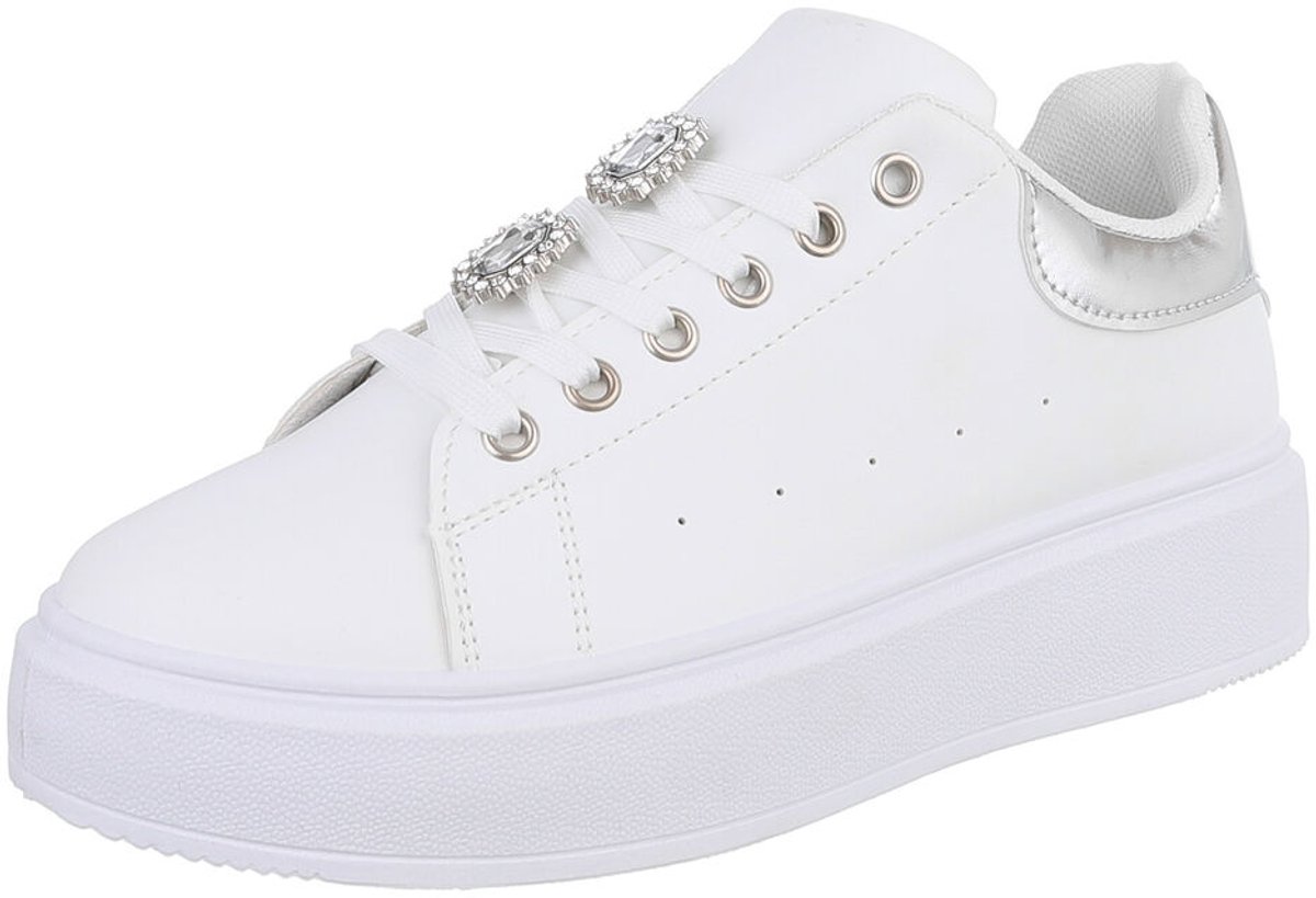 Sneaker - Platformzool en vetersluiting - Dames Mt:38
