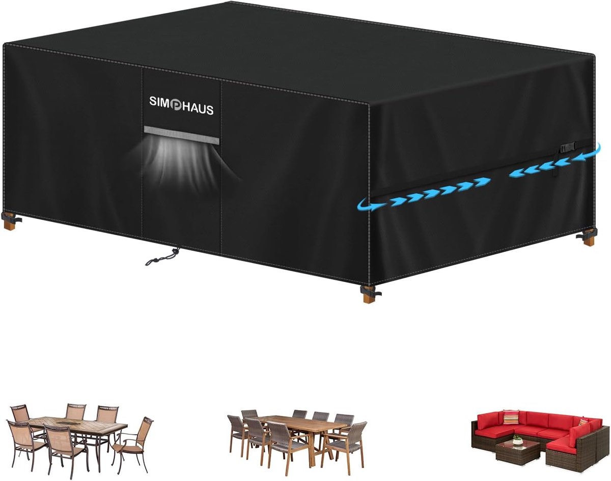 SnelShoppen - Beschermhoes Tuinset 220x105x74cm - Waterdichte Oxford Tuinmeubelhoes - UV-Bestendig, Winddicht, Anti-Stof - Hoogwaardige 420D Materiaal