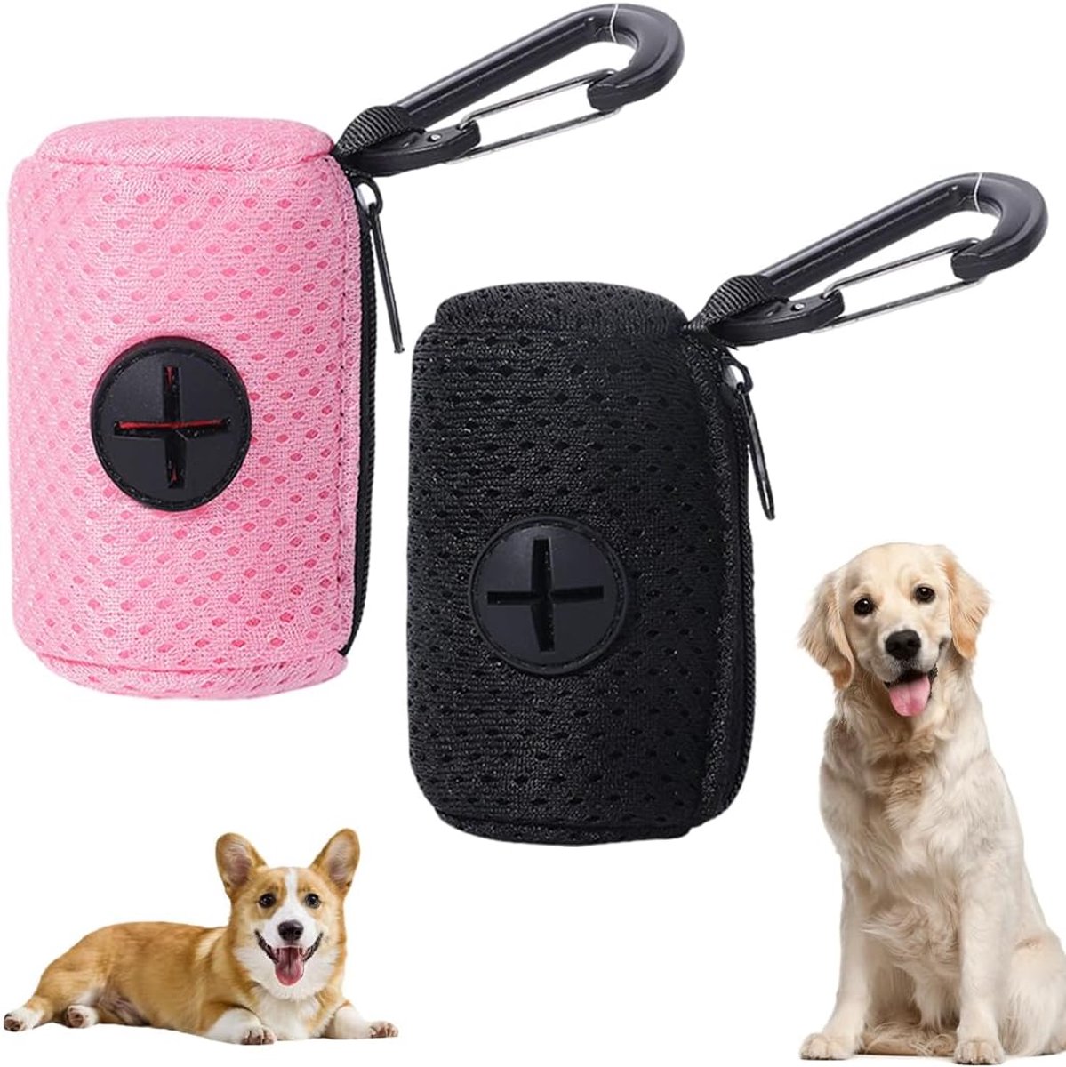 SnelShoppen - 2pcs Hond Poepzak Houder, Hond Leash Zak Houder, Handige Poepzakken voor Honden, Duurzaam en Comfortabel, Ideaal voor Wandelen met Huisd