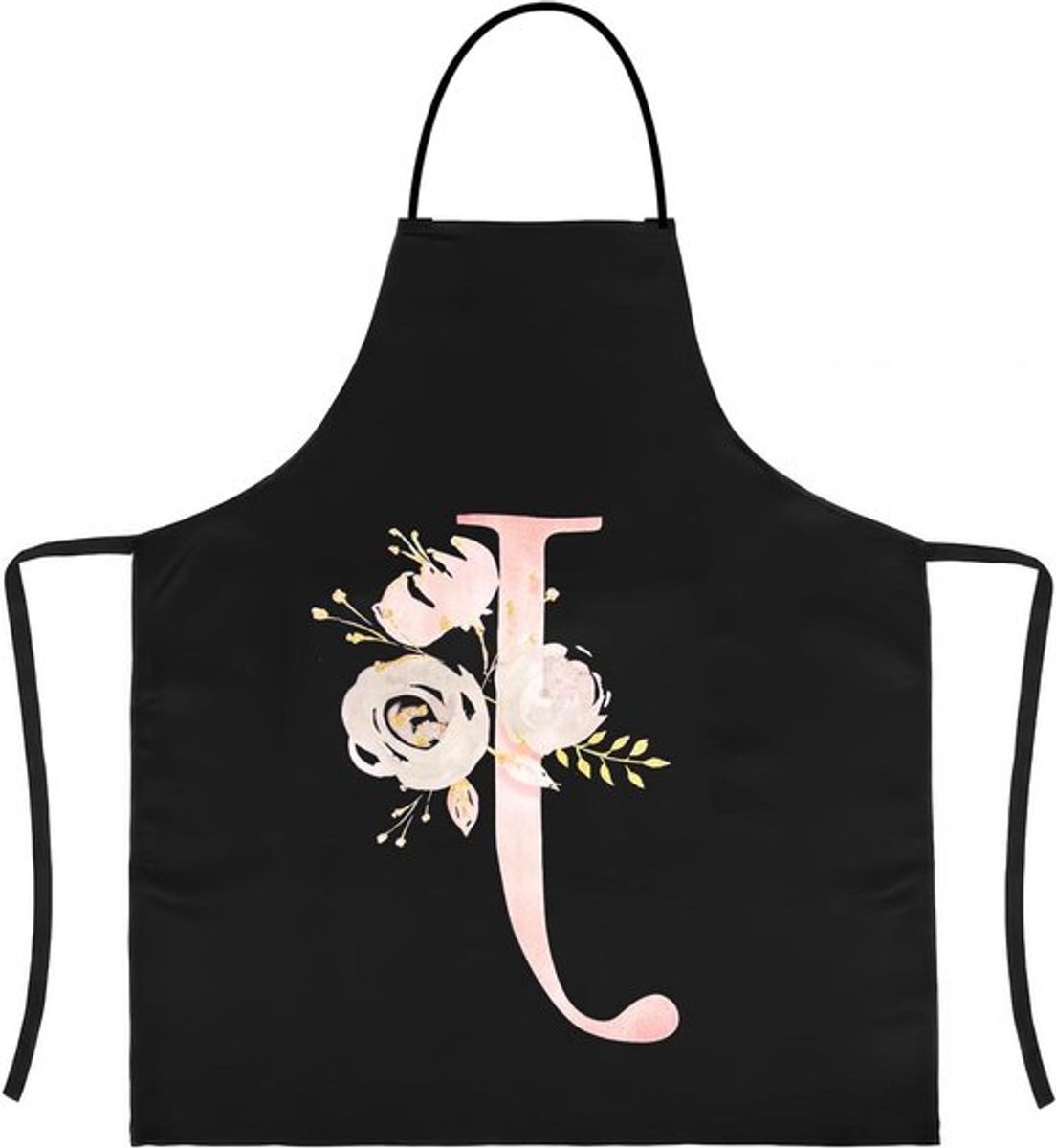Zwarte Keukenschort voor Vrouwen | Gepersonaliseerd en Waterdicht | Koken en Chef-kwaliteit | Unisex Schort met Verstelbare Bandjes (1st-J)