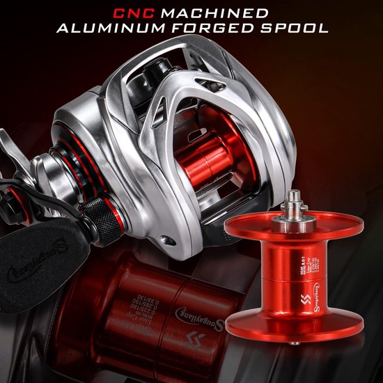 SnelShoppen - Baitcasting Reel 8.0:1 Hoge Snelheid Koolstofvezel Drag Haspel 18 lbs Magnetisch Remsysteem voor Zoutwater en Zoetwater Vissen van Snelshoppen — afbeelding 2