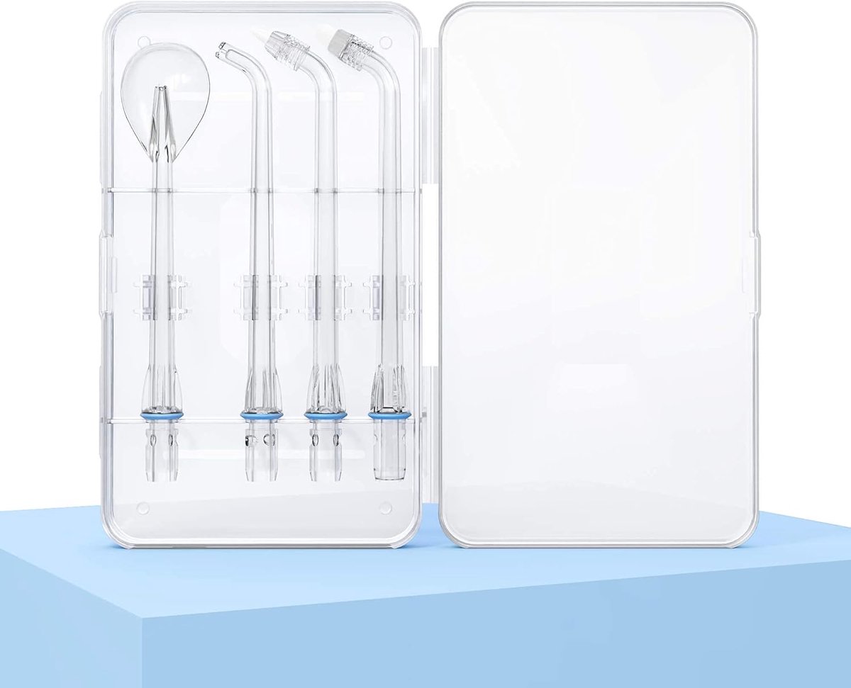 SnelShoppen - Vervangende Jet Nozzle voor Mini Draadloze Waterflosser - 4 Stuks - Verschillende Tips voor Diepe Reiniging - Handige Opbergtas - Ideaal