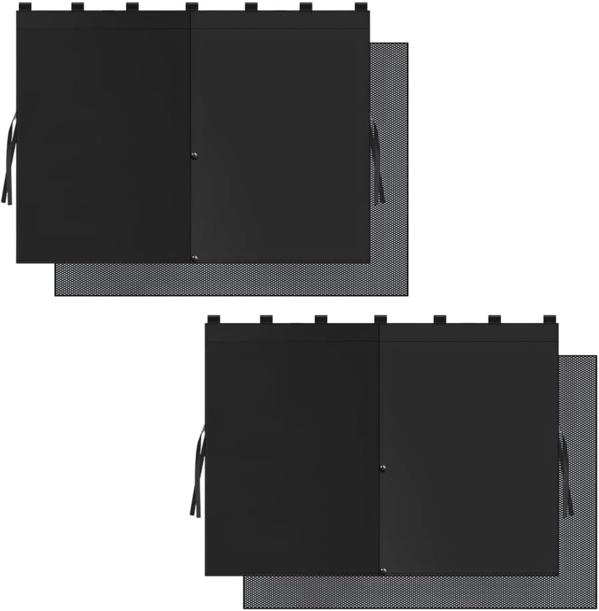 SnelShoppen - Car Sun Shade Blinds, 2 Stuks Magnetische Zonneschermen, Zwarte Auto Raamgordijnen, 67 x 48 cm, Dubbele Laag Zonnebescherming voor Auto'