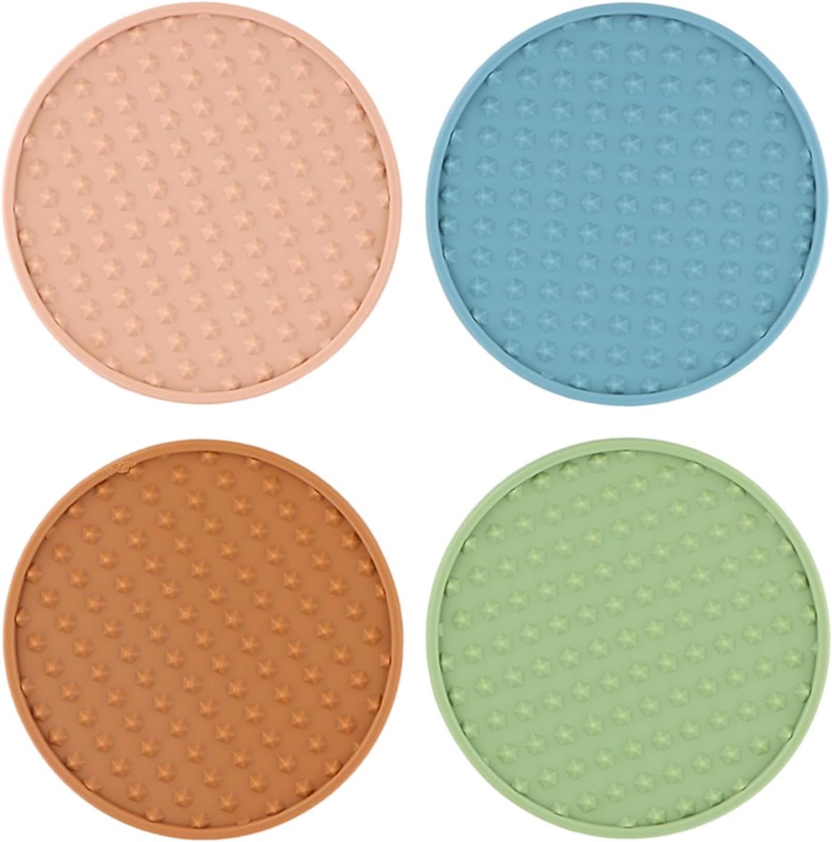 SnelShoppen - Silicone Coasters Rond Anti-slip voor Warme en Koude Dranken, Set van 4, Modern Pastel, Eenvoudig te Reinigen, Thuis, Bar, Kantoor