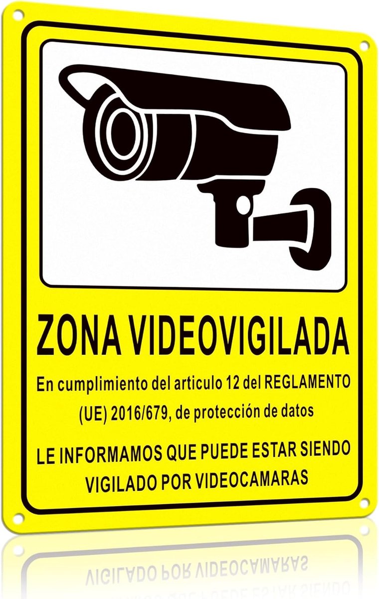 SnelShoppen - TAKULA Video Bewakingsbord met Privacy Sticker - Beveiligingslabel voor Video Surveillance - Buiten en Binnen Gebruik - Veiligheid voor