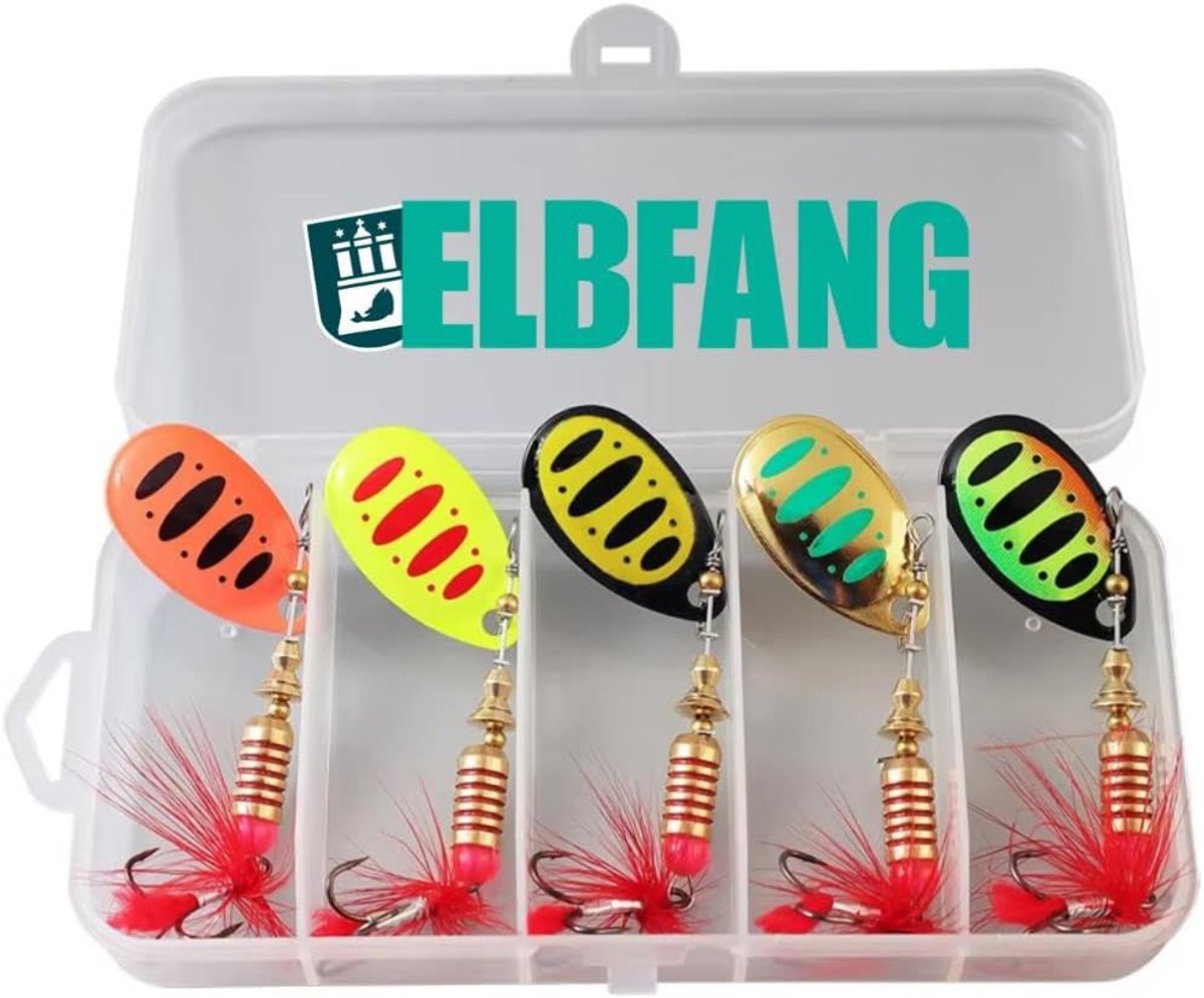 SnelShoppen - Spinner Set Perch 7g | Vissen Lure Set voor Snoek, Baars & Forel | Praktische Opbergdoos voor Vers en Zoutwater | Perfect voor Beginners