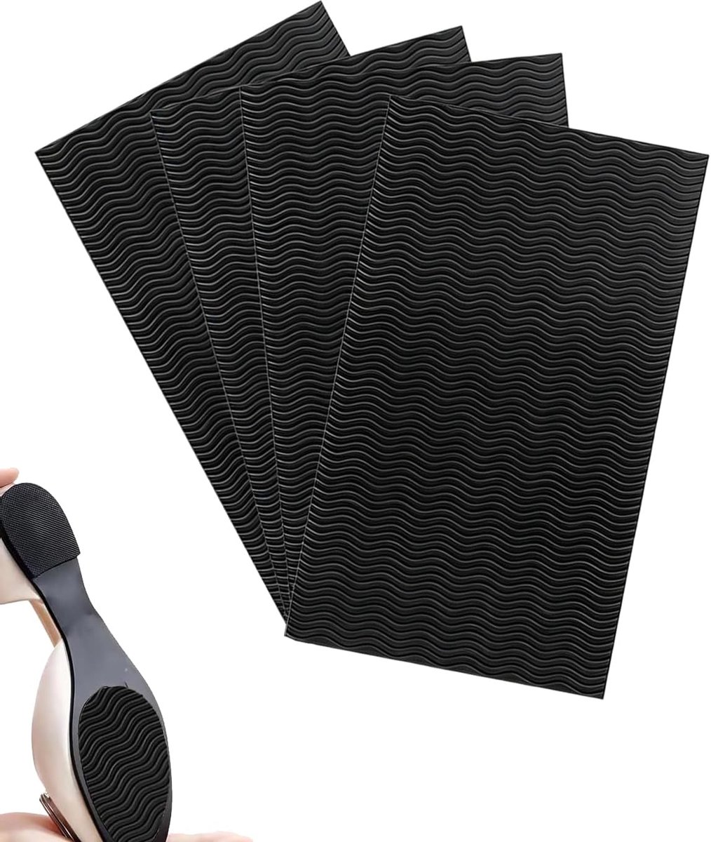 SnelShoppen - 4 Stuks Antislip Rubberen Schoenzolen Reparatieset - Zelfklevende Vibram Zolen voor Hakken en Schoenen van Vilt - Duurzame Antislip Pads