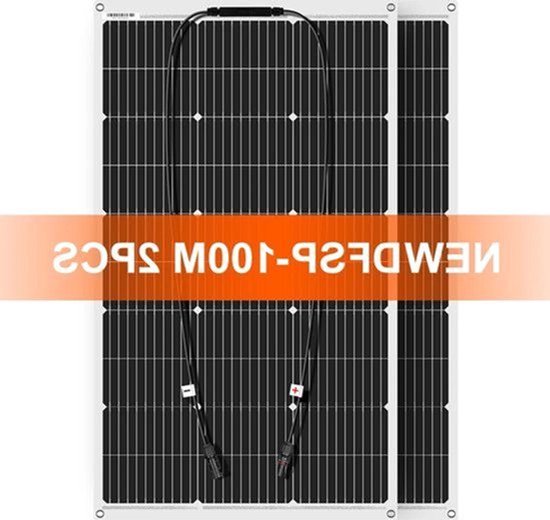 Zonnepanelen - Flexibele Zonnepaneel - Zonne Energie - 200W (2x100W) - Monokristallijn voor 12V Opladen bij Kamperen, RV of Thuisgebruik
