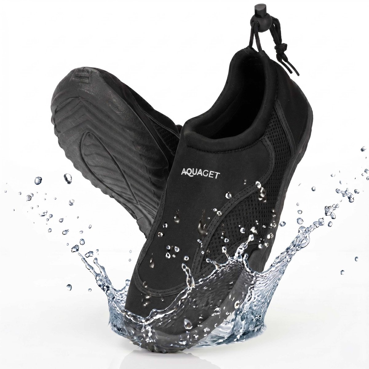 Waterschoenen - AQUA Shoes - Sneldrogend - Rubber - Unisex - Zwart - Maat 44