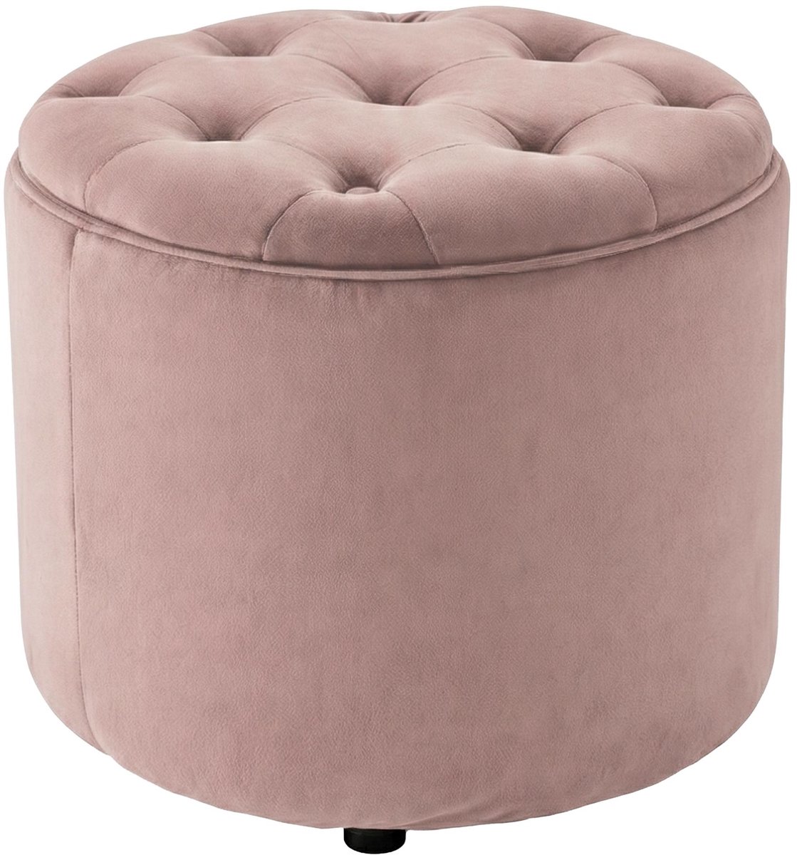 CLP Pantin - Ronde Poef met Opbergruimte - Chesterfield - Velvet - rosa