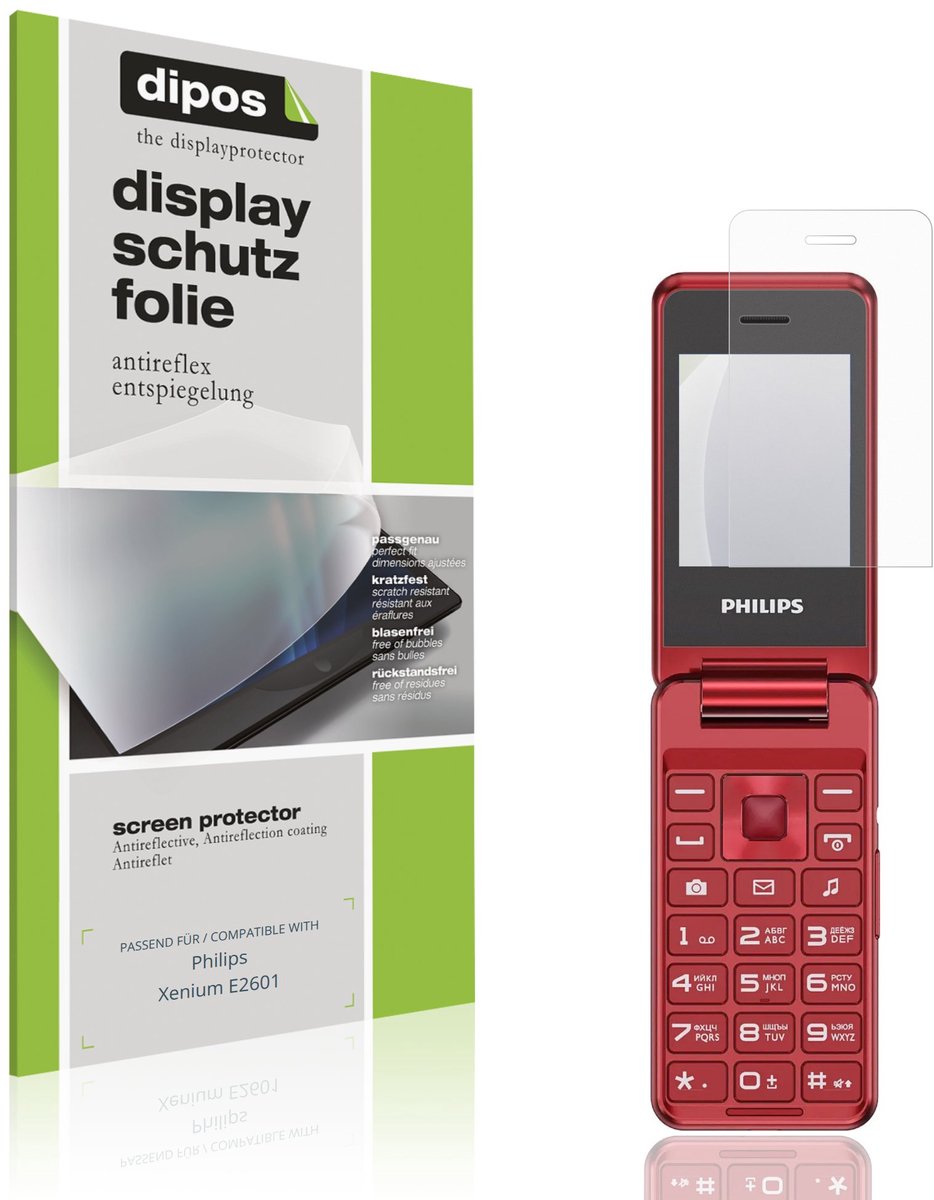 dipos – 4x Matte Beschermfolie geschikt voor Philips Xenium E2601 | Krasbestendige & antireflecterende Screenprotector Ultra-Thin