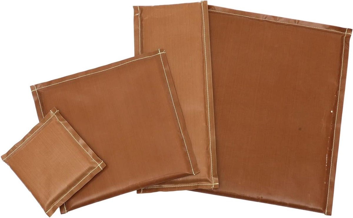 Hittebestendige Transfermat - Antiaanbak Strijkmat - Strijkwerk Kleding - Gelijkmatige Drukverdeling - 4 Stuks Diverse Maten - Bruin