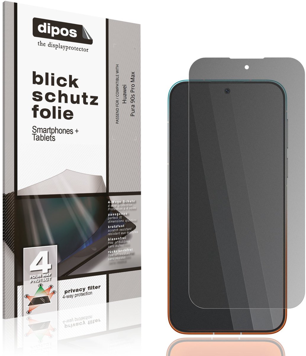 dipos – Matte Privacy Screenprotector geschikt voor Huawei Pura 90s Pro Max | Anti-Spy Beschermfolie