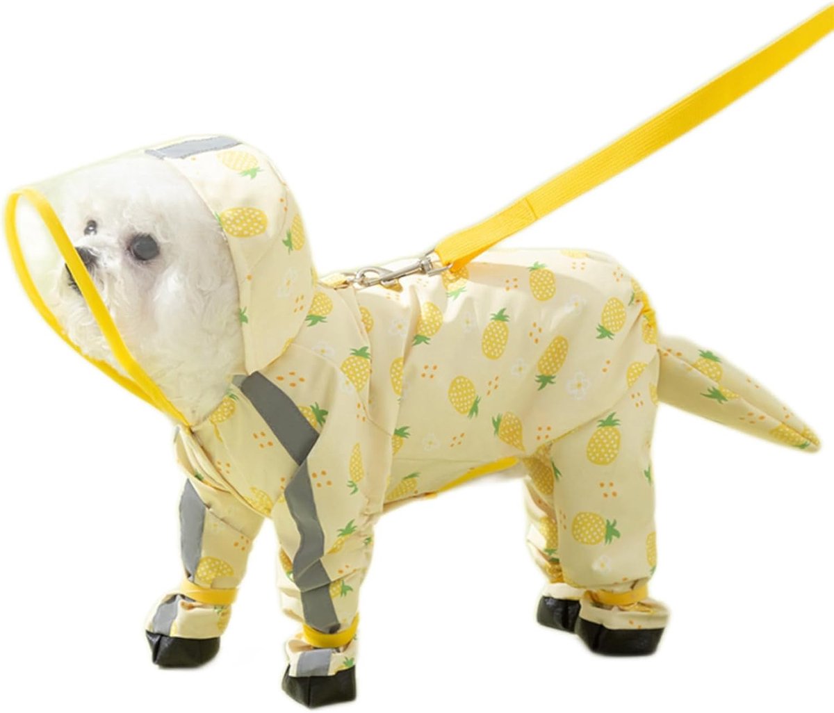 Hondenjas - Hondenjas waterdicht - Regenjas hond - Honden regenjas - Honden Regenjas met 4 Poten – Waterdichte Hondenjas met Kap en Reflecterende Strepen - Complete Honden Regenjas met Hondenlaarzen voor Kleine en Middelgrote Honden