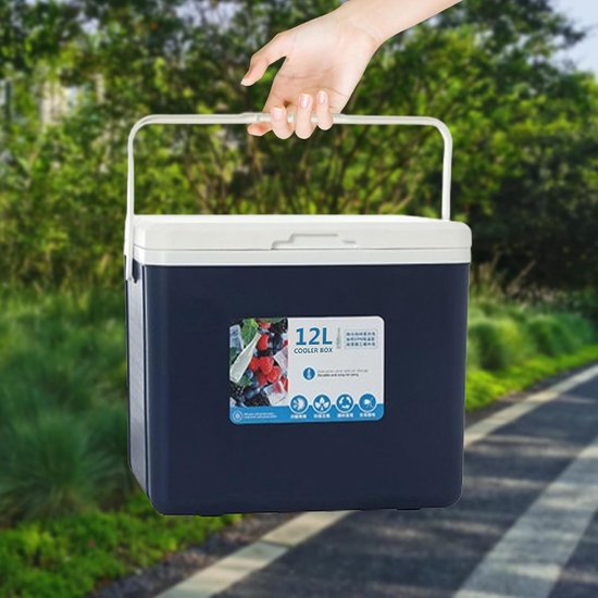 Geïsoleerde koelbox - Opbergdoos - Outdoor avonturen - Warmte en koude isolatie - 12 liter - Blauw — afbeelding 2