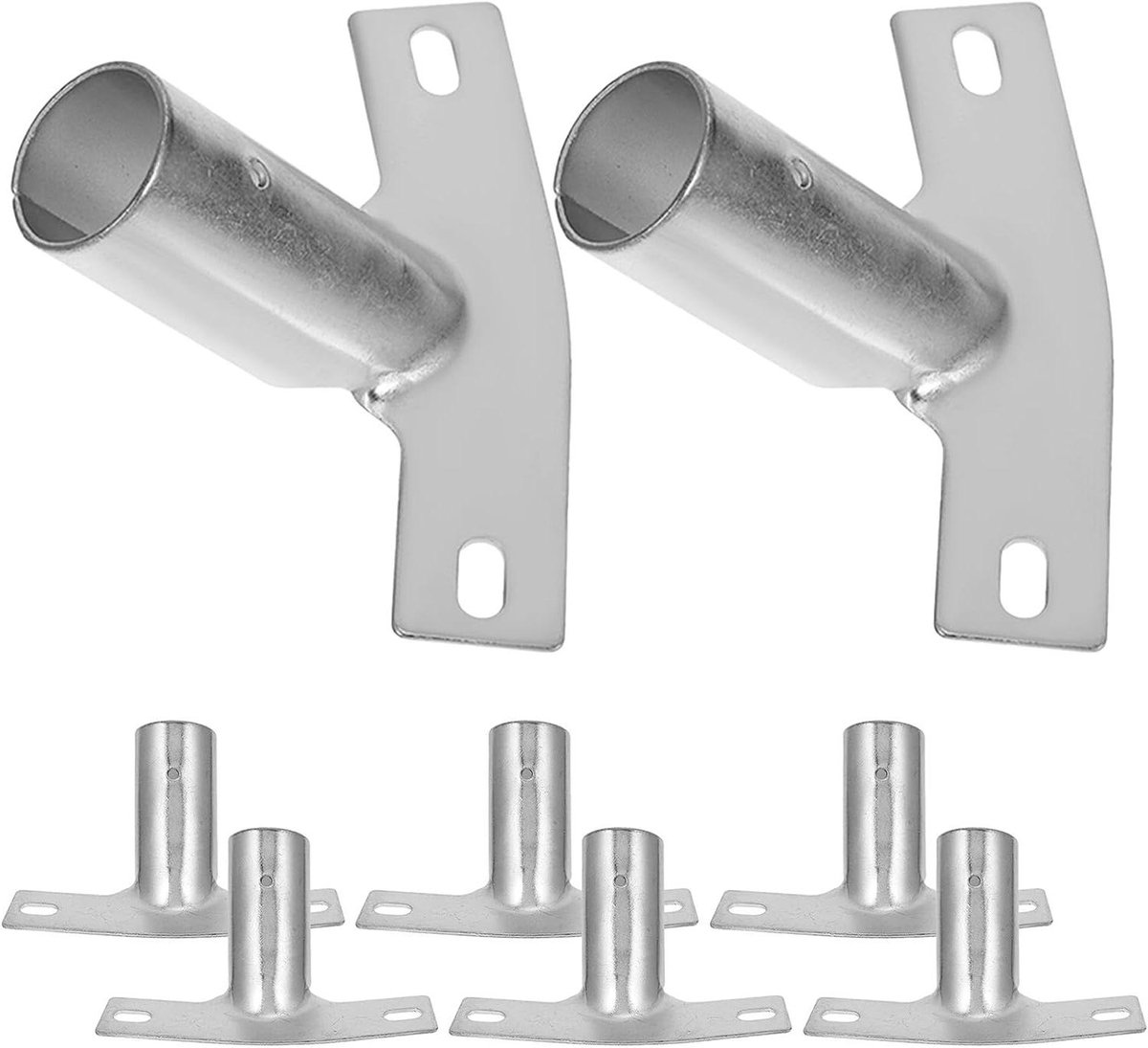 Bezemsteel Adapter - Steel Koppeling - Schoonmaak Gereedschap - Universele Pasvorm - 8 Stuks - Zilver