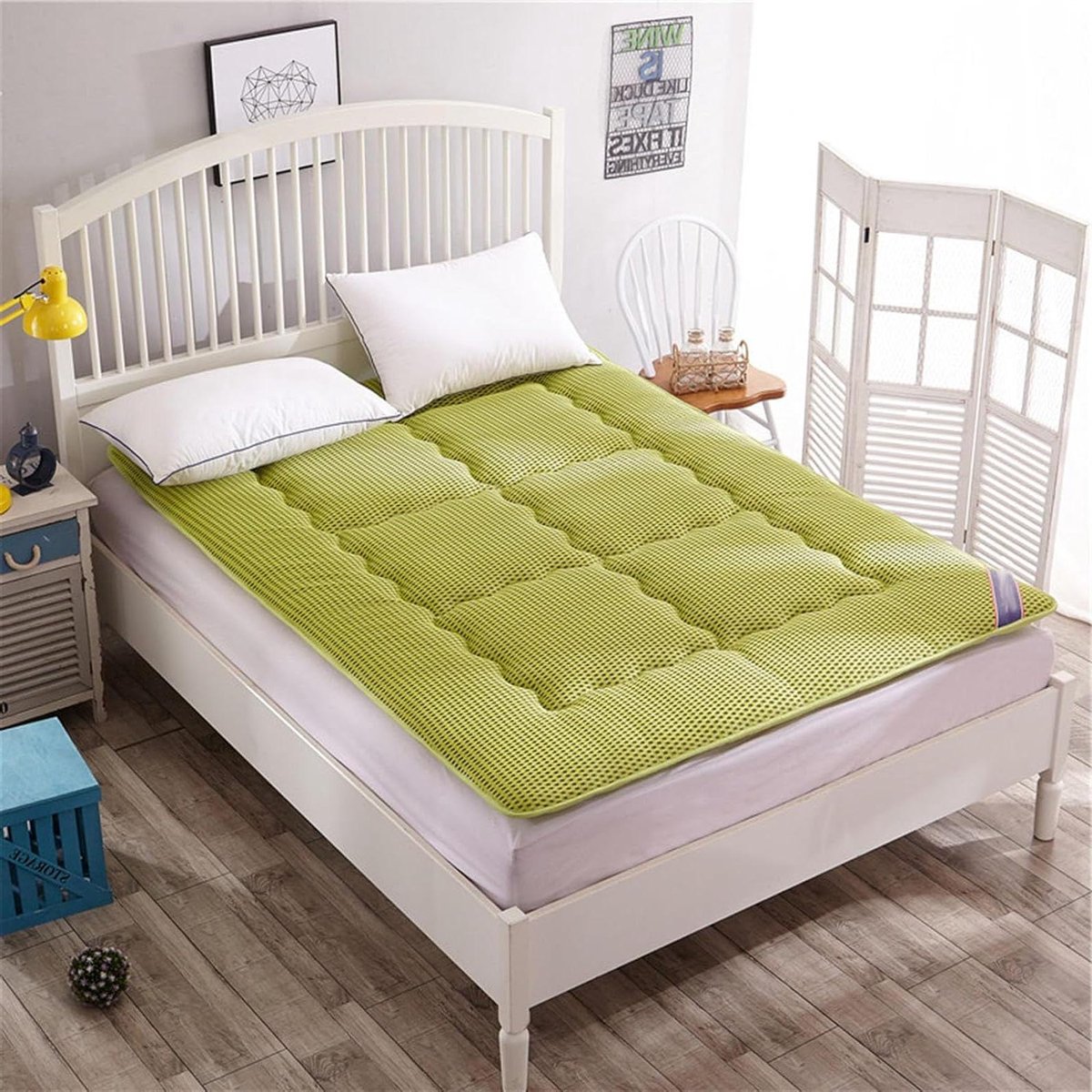 Japanse Vloermatras - Futonmatras Tatami - Comfortabel Slapen - Huidvriendelijke Stof - 150x200cm - Groen