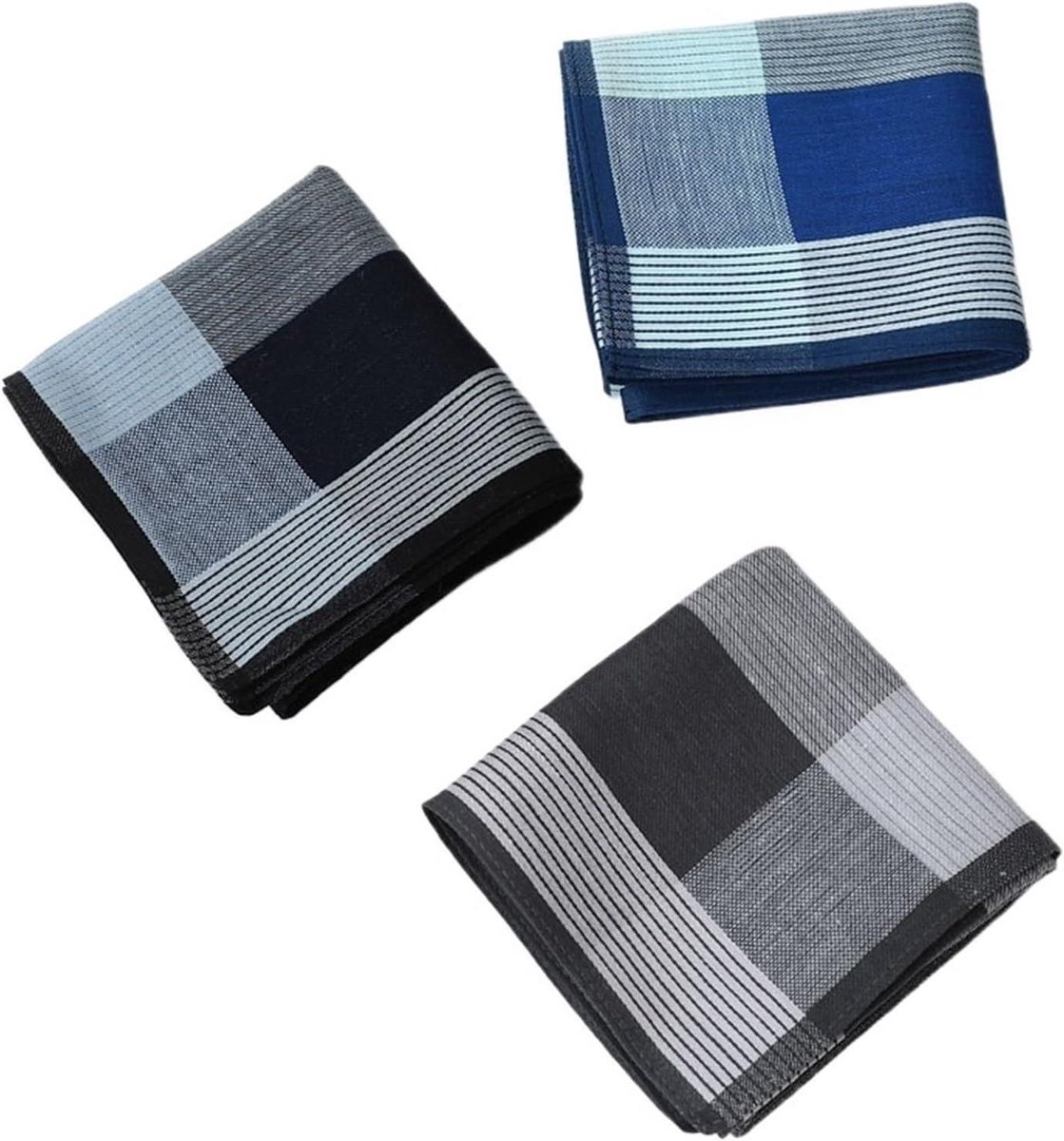Zakdoeken Heren - Zakdoek Katoen - Persoonlijke Hygiëne - Zacht en Comfortabel - 3 stuks - Plaid