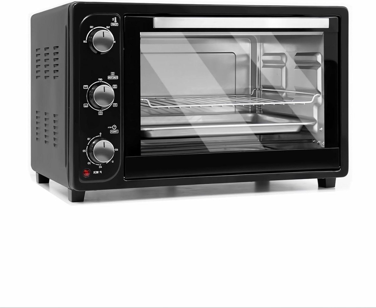 Elektrische Oven - Convectieoven Aanrecht - Thuis Koken - Dubbele Beglazing - 35 Liter - Rood