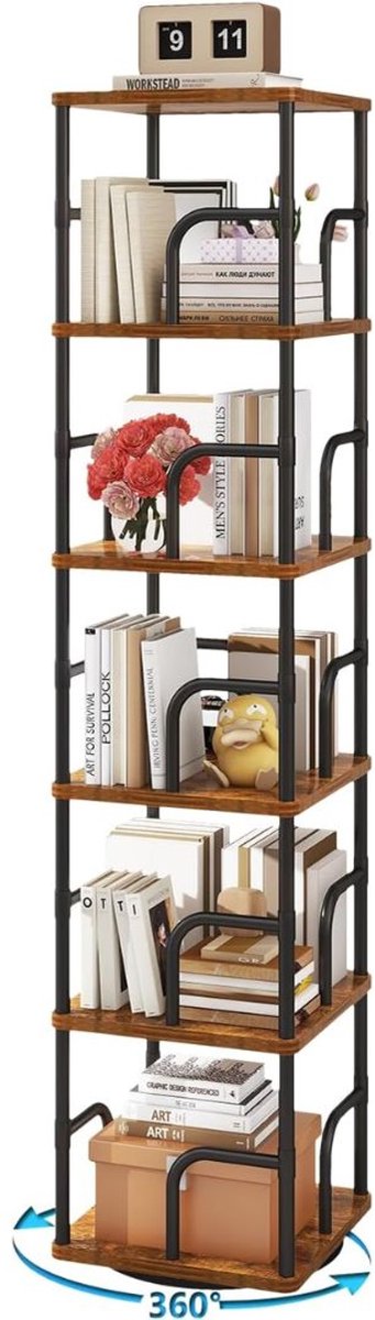 JCP® Hoekmeubel - Hoekmeubel Boekenkast - Boekenrek - Zwart/Bruin - 40cm x 33cm x 18cm